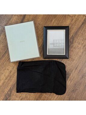 Restoration Hardware Ebony Leather & Silver 5"x7" Frame NIB